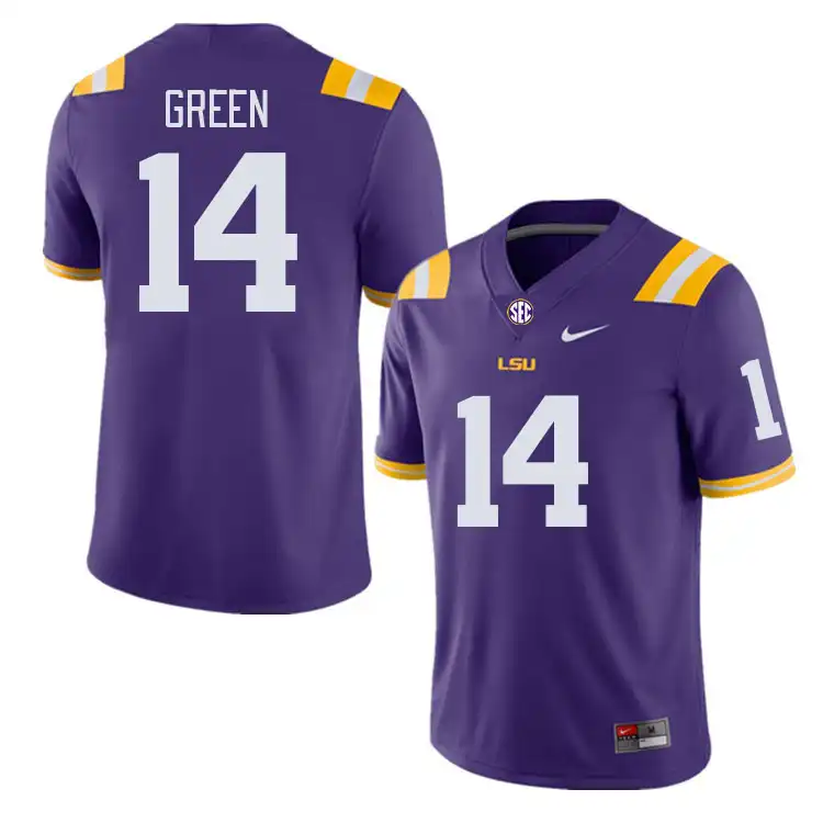 Men's LSU Tigers Trey'Dez Green #14 Purple NCAA Football Jersey